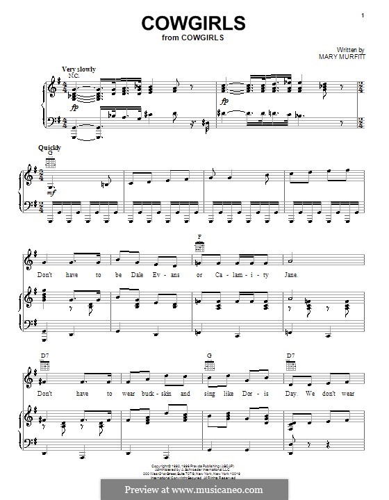 Cowgirls: Для голоса и фортепиано (или гитары) by Mary Murfitt