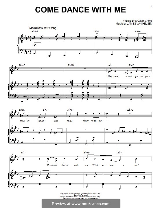 Come Dance with Me (Frank Sinatra): Для голоса и фортепиано (или гитары) by Jimmy Van Heusen