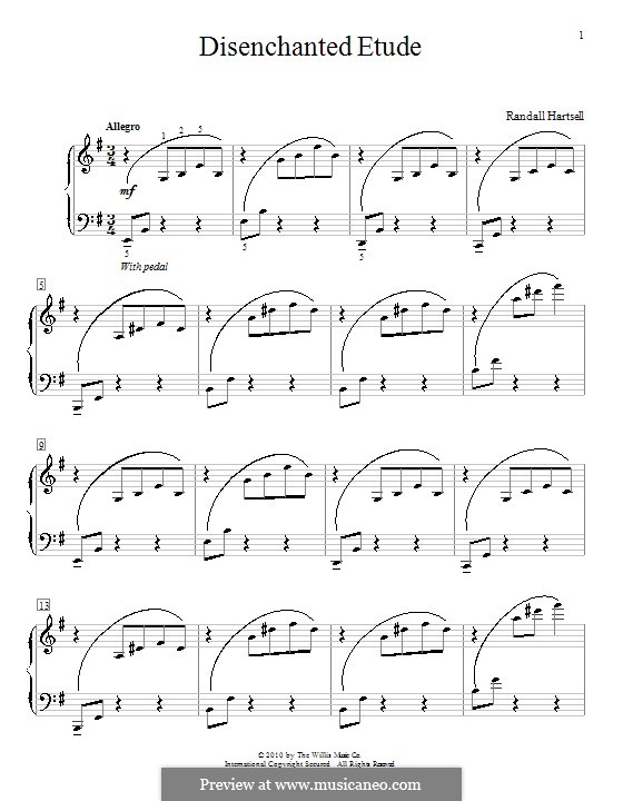 Disenchanted Etude: Для фортепиано by Randall Hartsell