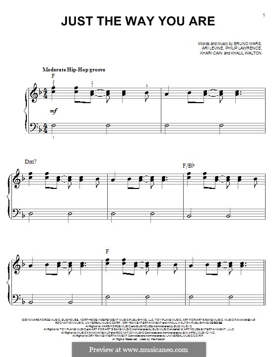 Piano version: Easy notes by Ari Levine, Khalil Walton, Khari Cain, Bruno Mars, Philip Lawrence