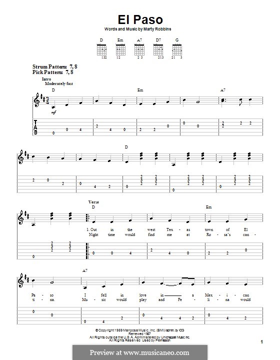 El Paso: Для гитары (очень легкая версия) by Marty Robbins