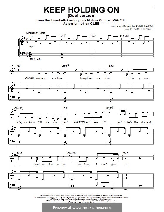 Keep Holding On: Для голоса и фортепиано by Avril Lavigne, Lukas Gottwald