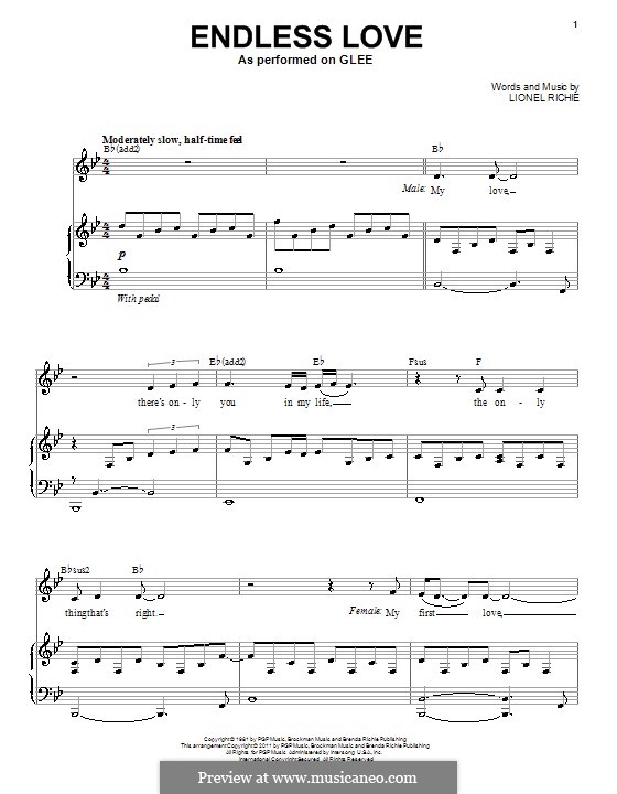 Endless Love: Для голоса и фортепиано (Glee Cast) by Lionel Richie
