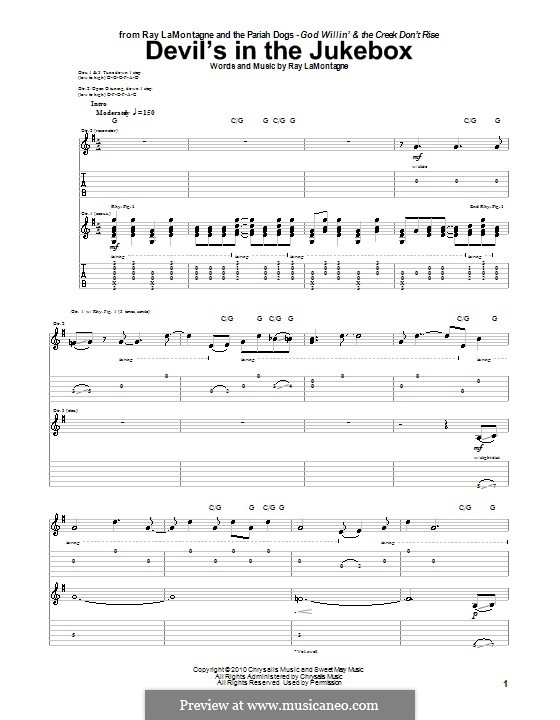 Devil's in the Jukebox: Для гитары с табулатурой by Ray LaMontagne