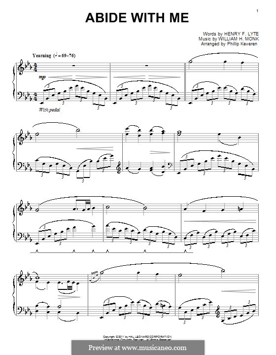 Пребудь со мной: Для фортепиано by Уильям Генри Монк