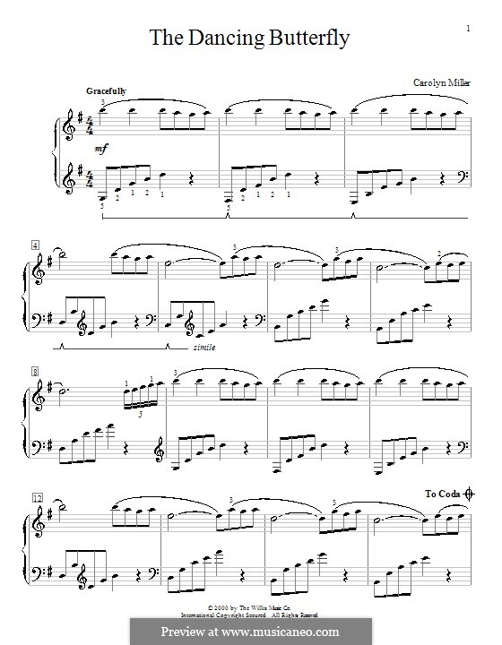 The Dancing Butterfly: Для фортепиано by Carolyn Miller