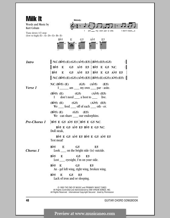 Milk It (Nirvana): Текст, аккорды by Kurt Cobain