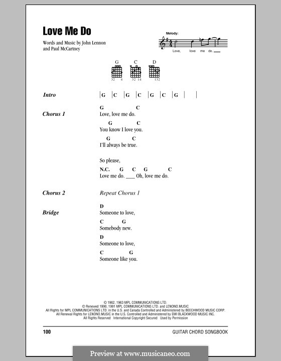 Love Me Do (The Beatles): Текст, аккорды by John Lennon, Paul McCartney