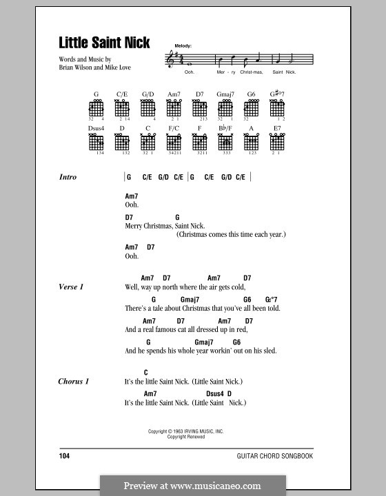 Little Saint Nick (The Beach Boys): Текст, аккорды by Brian Wilson, Mike Love