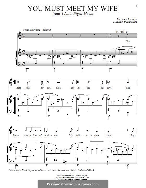 You Must Meet My Wife (from A Little Night Music): Для голоса и фортепиано by Stephen Sondheim