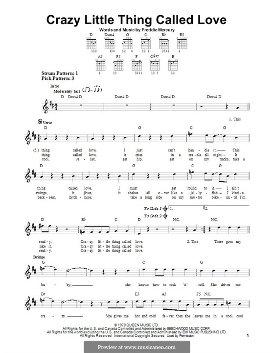 Piano version: Для гитары (легкий уровень) by Freddie Mercury