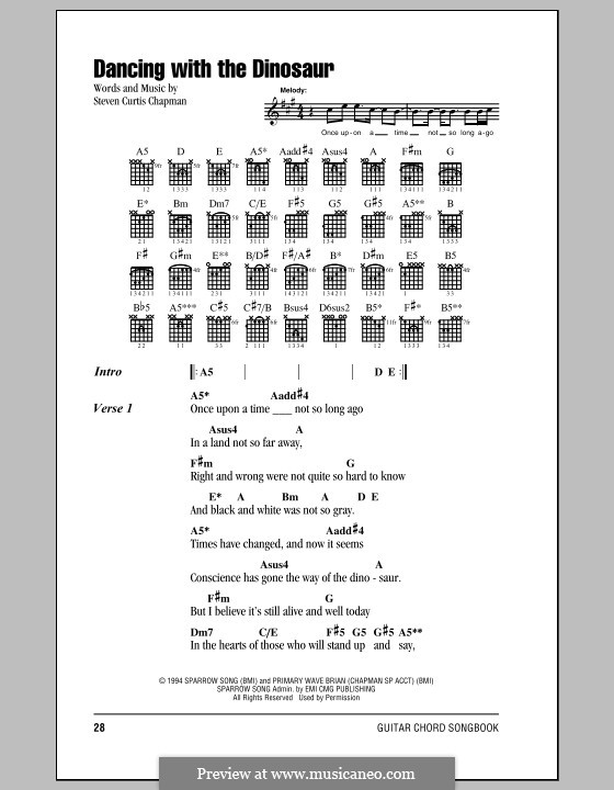 Dancing with the Dinosaur: Текст, аккорды by Steven Curtis Chapman