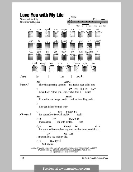 Love You with My Life: Текст, аккорды by Steven Curtis Chapman