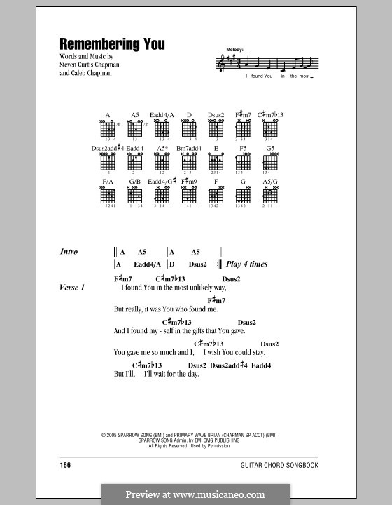 Remembering You: Текст, аккорды by Caleb Chapman