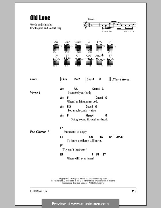 Old Love: Текст, аккорды by Eric Clapton, Robert Cray