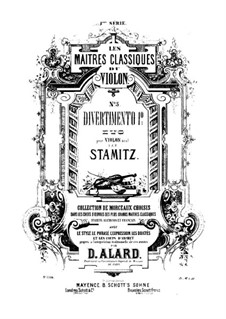 Два дивертисмента для скрипки: Сборник by Ян Вацлав Стамиц