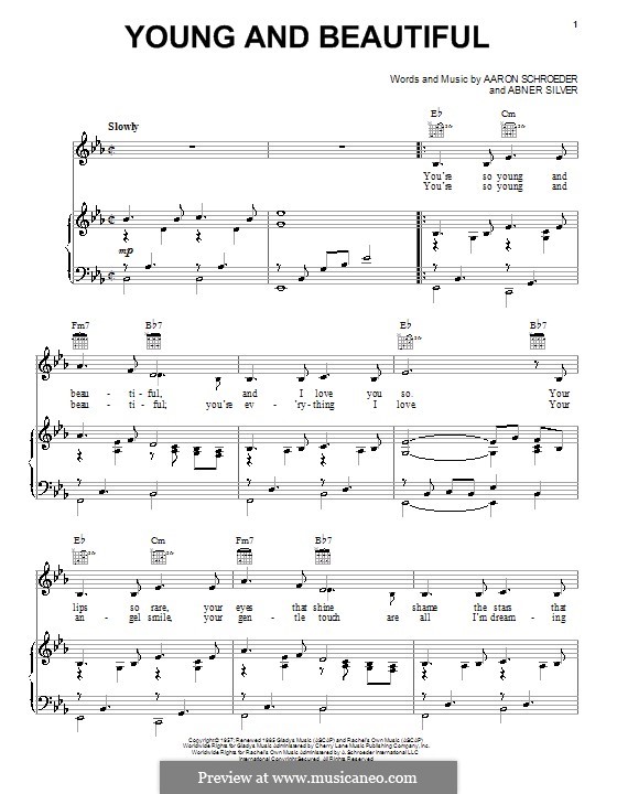 Young and Beautiful (Elvis Presley): Для голоса и фортепиано (или гитары) by Abner Silver, Aaron Schroeder