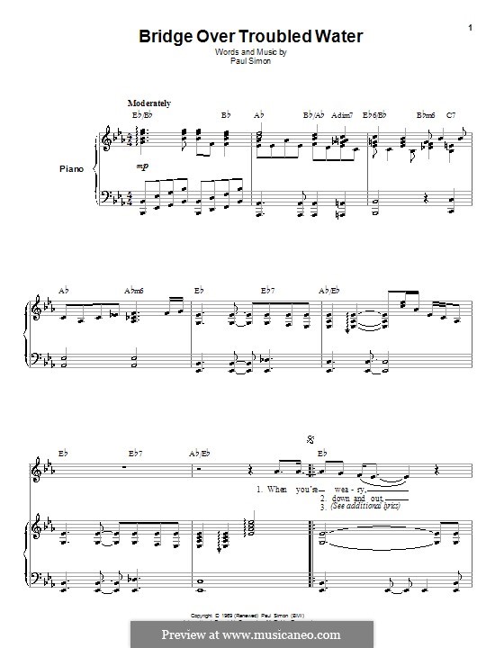Vocal version: Для голоса и фортепиано by Paul Simon