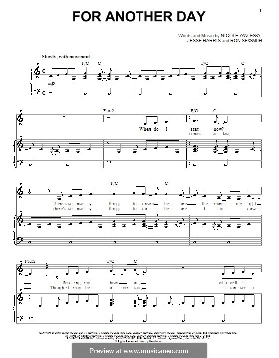 For Another Day: Для голоса и фортепиано by Jesse Harris, Nicole Yanofsky, Ron Sexsmith