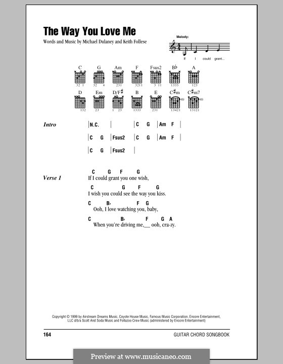 The Way You Love Me (Faith Hill): Текст, аккорды by Keith Follese, Michael Dulaney
