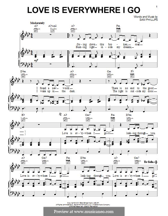 Love Is Everywhere I Go: Для голоса и фортепиано (или гитары) by Sam Phillips