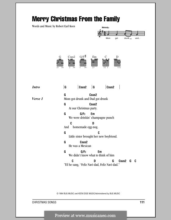 Merry Christmas from the Family: Текст, аккорды by Robert Earl Keen