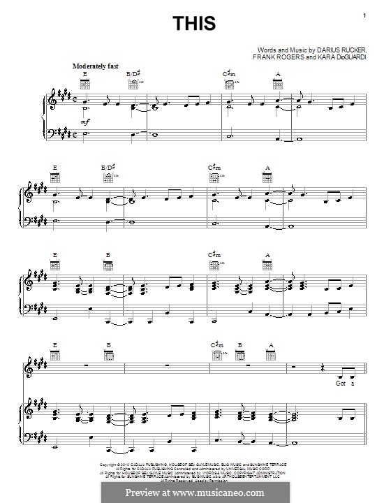 This: Для голоса и фортепиано (или гитары) by Frank Rogers, Kara DioGuardi