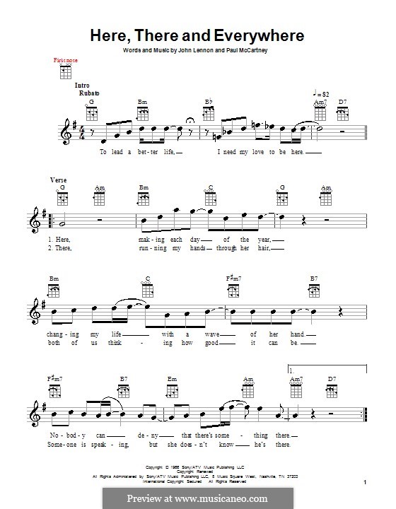 Here, There and Everywhere (The Beatles): Для укулеле by John Lennon, Paul McCartney