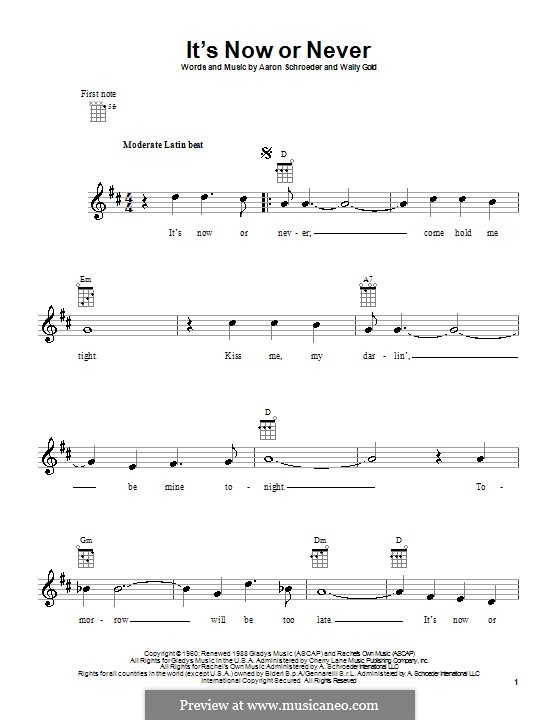 It's Now or Never (Elvis Presley): Для укулеле by Eduardo di Capua, Aaron Schroeder, Wally Gold