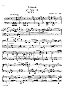 Четыре полонеза для фортепиано в четыре руки, D.599 Op.75: Полонез No.3 до-диез минор, для фортепиано by Франц Шуберт