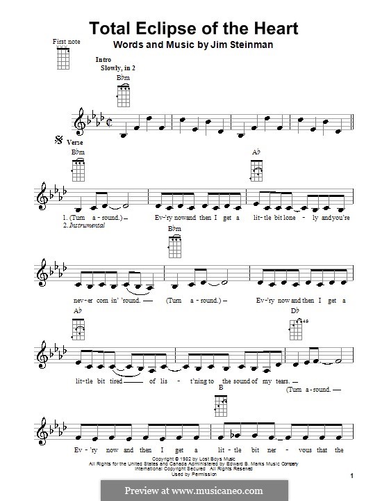 Total Eclipse of the Heart (Bonnie Tyler): Для укулеле by Jim Steinman