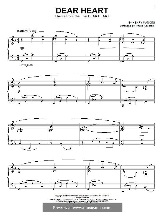 Dear Heart: Для фортепиано by Henry Mancini