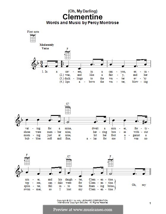 (Oh, My Darling) Clementine: Для укулеле by Percy Montrose