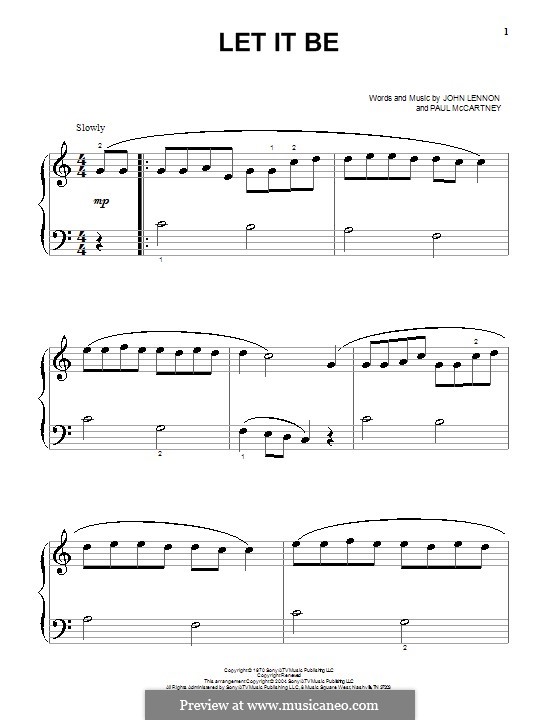 Piano version: Для одного исполнителя by John Lennon, Paul McCartney