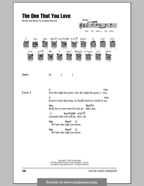 The One That You Love (Air Supply): Текст и аккорды by Graham Russell