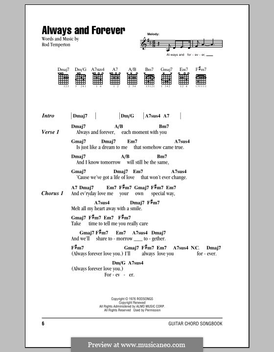 Always and Forever (Heatwave): Текст и аккорды by Rod Temperton