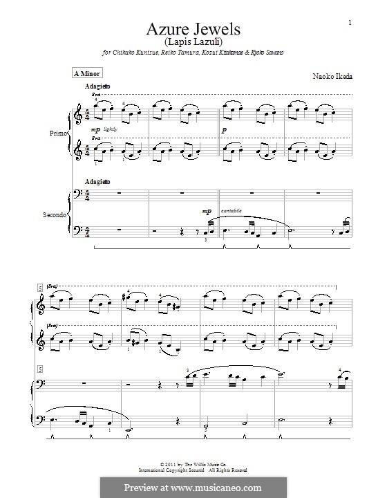 Azure Jewels: Для фортепиано в четыре руки by Naoko Ikeda