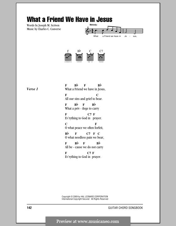 What a Friend We Have in Jesus (Printable): Текст, аккорды by Charles Crozat Converse