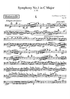 Симфония No.1 до мажор, J.50 Op.19: Партия виолончели by Карл Мария фон Вебер