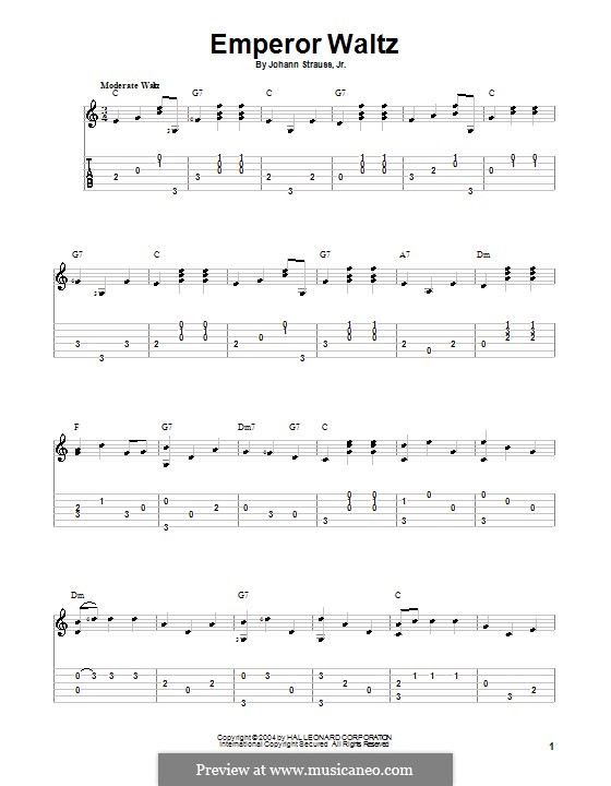 Императорский вальс, Op.437: Для гитары by Иоганн Штраус (младший)