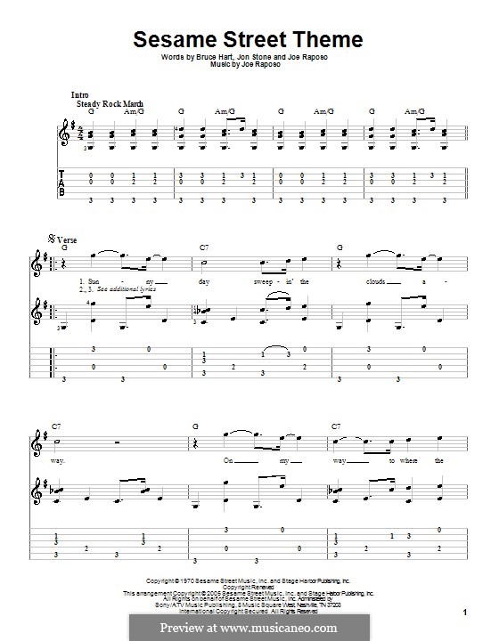 Sesame Street Theme: Для гитары by Joe Raposo