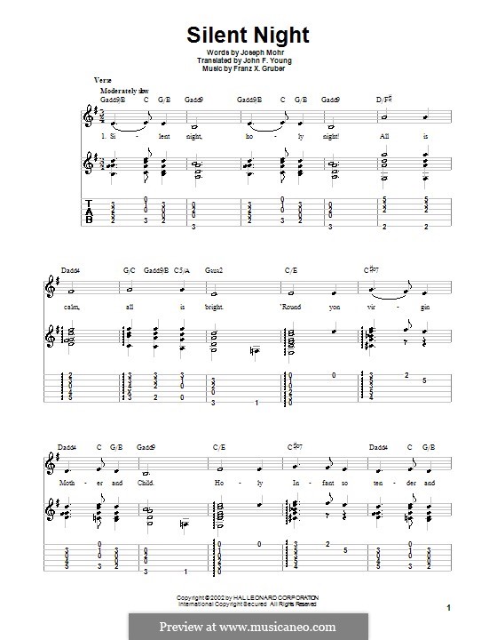 Guitar version: G Major by Франц Ксавьер Грубер