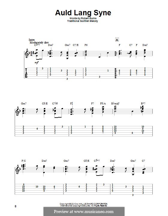 Vocal-instrumental version (printable scores): Гитарная табулатура by folklore