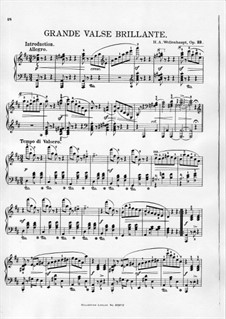 Большой блестящий вальс, Op.33: Большой блестящий вальс by Германн Адольф Волленгаупт