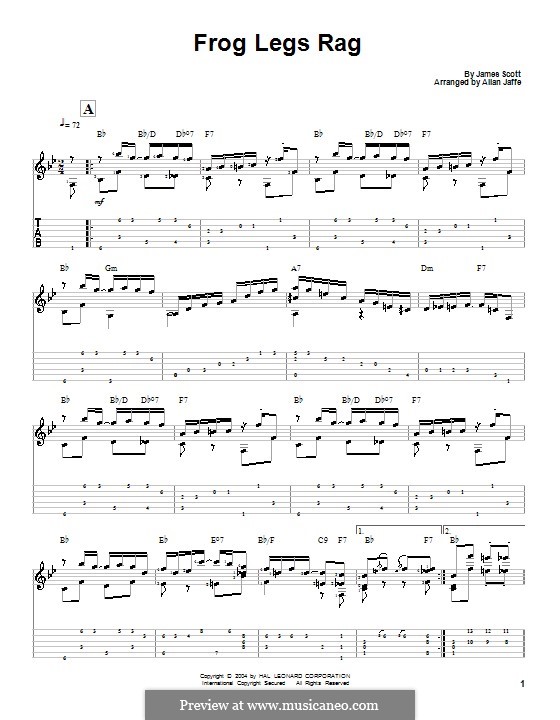 Frog Legs Rag: Для фортепиано by Джеймс Скотт