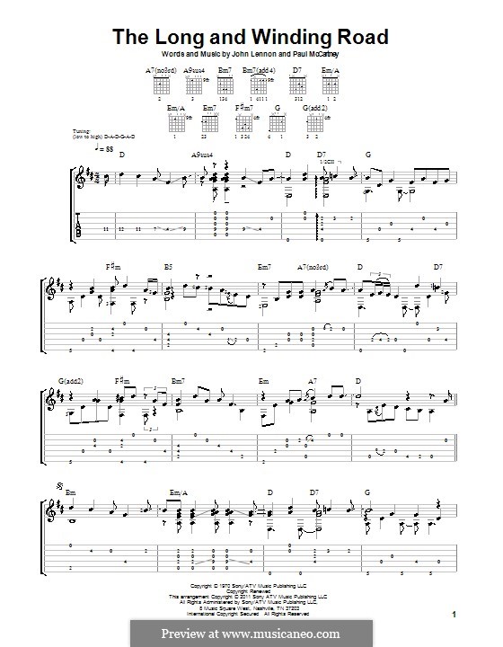 The Long and Winding Road (The Beatles): Для гитары by John Lennon, Paul McCartney
