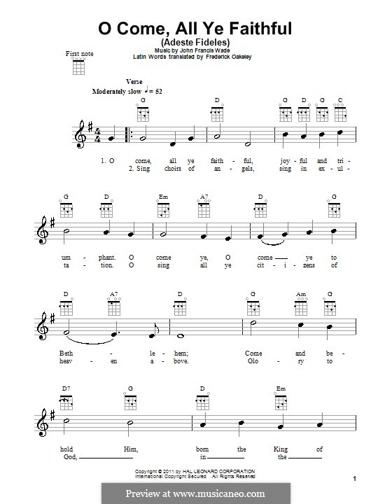 Instrumental version (Printable scores): Для укулеле by Джон Фрэнсис Уэйд