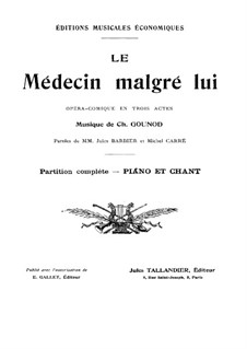 Лекарь поневоле: Клавир с вокальной партией by Шарль Гуно