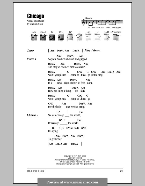 Chicago (Crosby, Stills & Nash): Текст и аккорды by Graham Nash