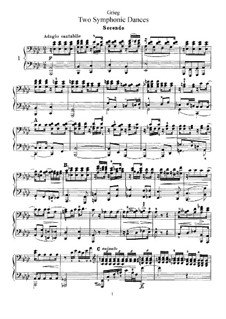 Два симфонических танца, Op.14: Версия для фортепиано в 4 руки by Эдвард Григ